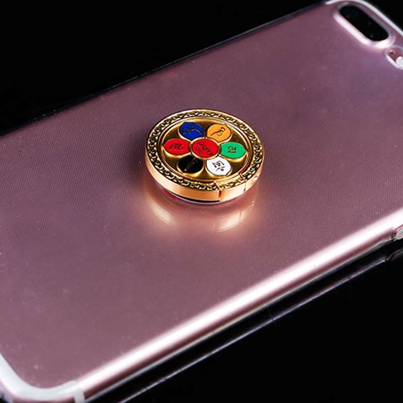 チベットのOm Mani Padme Hum平和の携帯電話リングブラケットユニバーサル電話ホルダーデコレーション