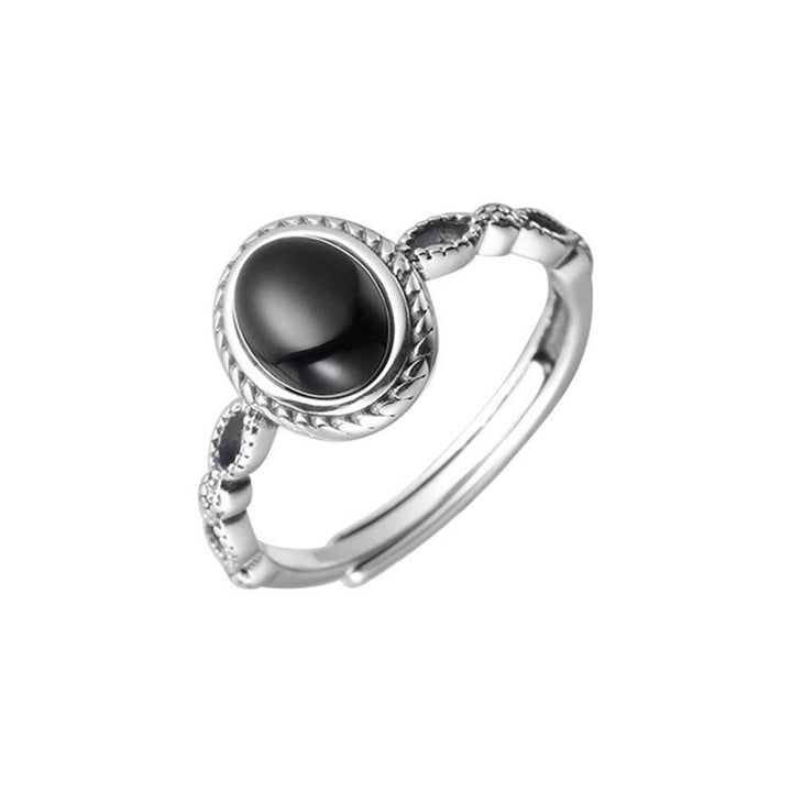 Buddha Stones925スターリングシルバー ブラックオニキス幸運繁栄リング