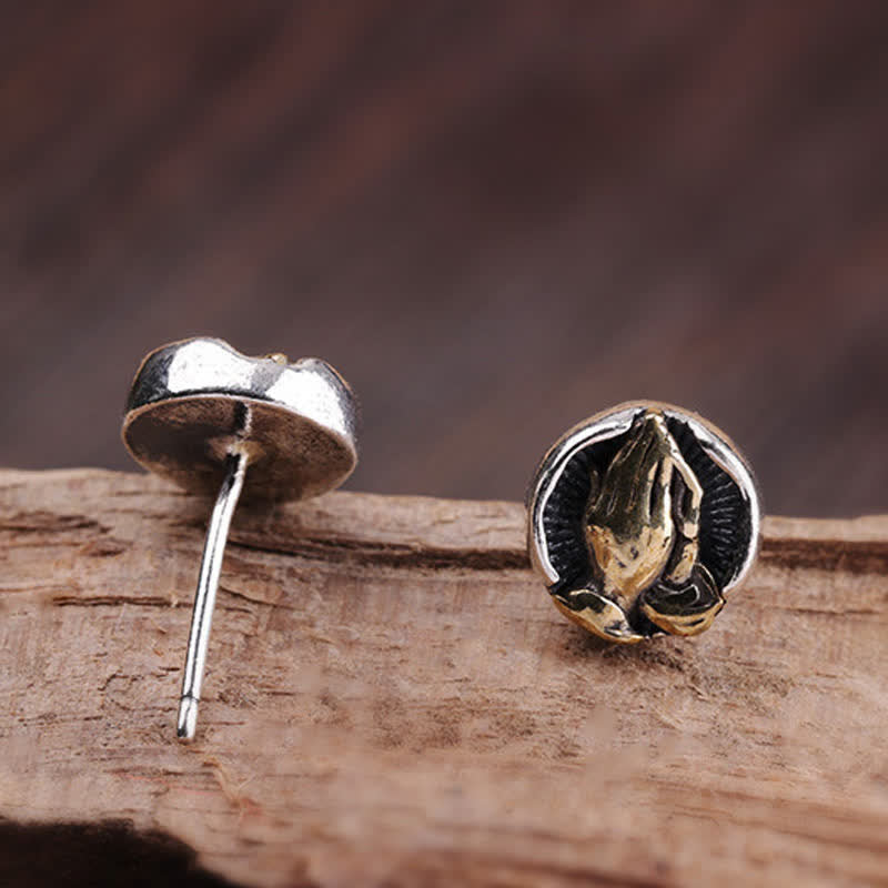 Buddha Stones925スターリングシルバー ナマステ イクオリティ スタッドピアス - image 12