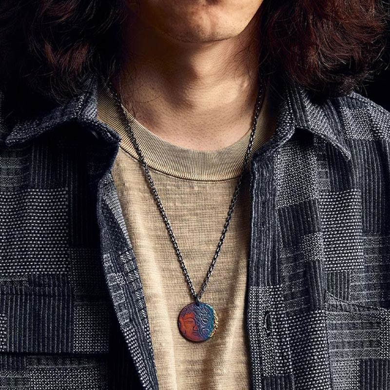 Buddha Stones999スターリングシルバー 24Kゴールド 半悪魔 半仏 慈悲のネックレスペンダント - image 11