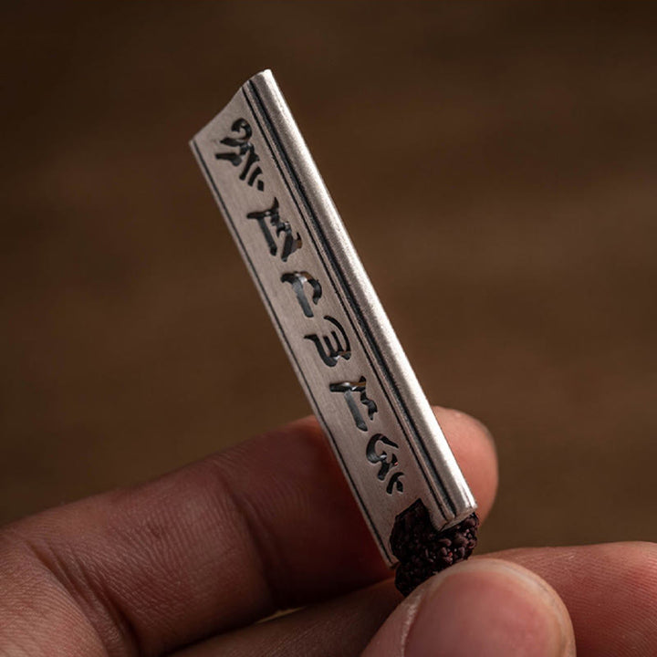 Buddha Stones999スターリングシルバーオーム・マニ・パドメ・フム彫刻入り 蓮の知恵ネックレスペンダント - image 6