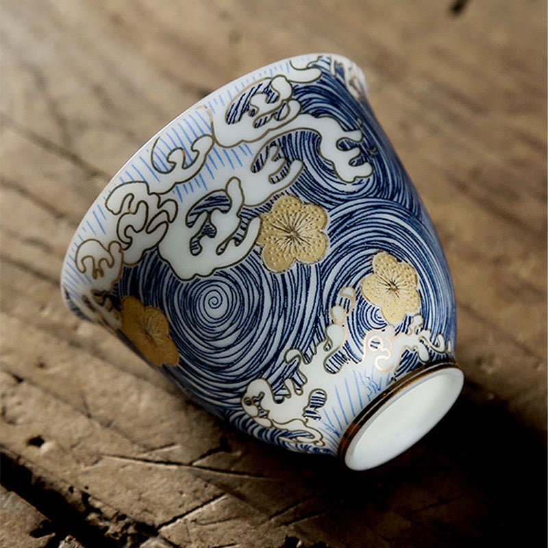 Buddha Stonesヴィンテージ 海 海の波 陶器 ティーカップ ティーカップ