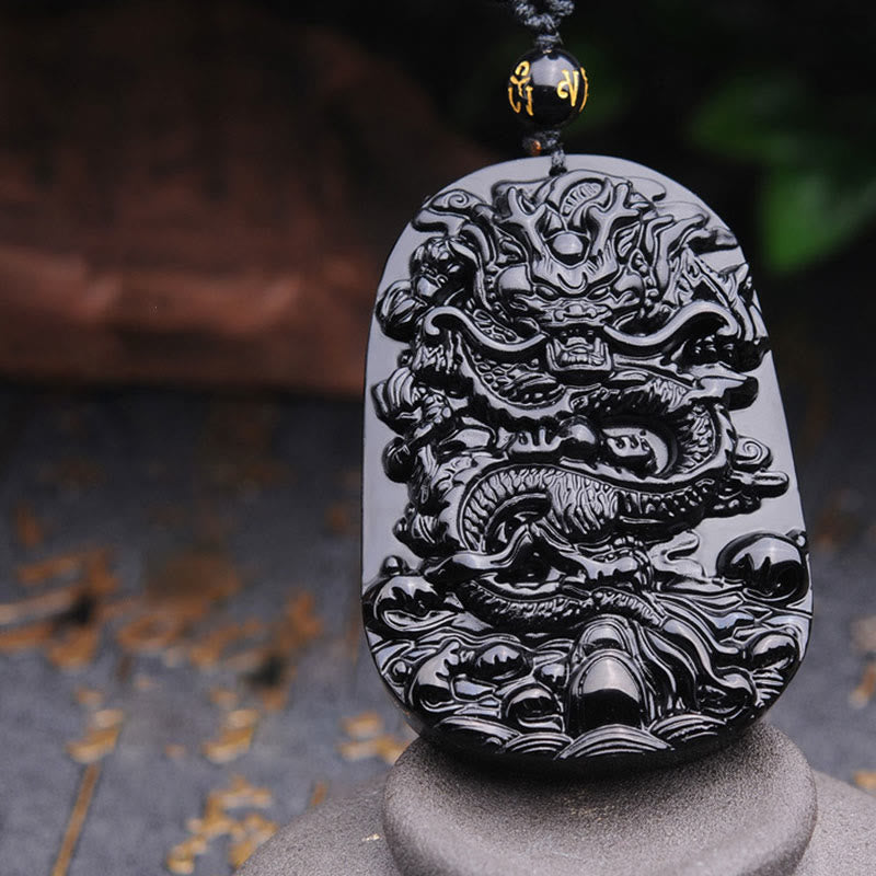 Buddha Stones黒曜石 龍成就ペンダントネックレス - image 10
