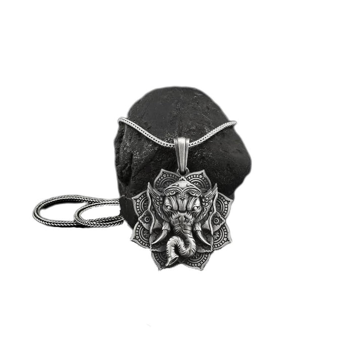 Buddha Stones純錫製 ガネーシャ ガンパティ 象の守護お守りネックレスペンダント - image 3