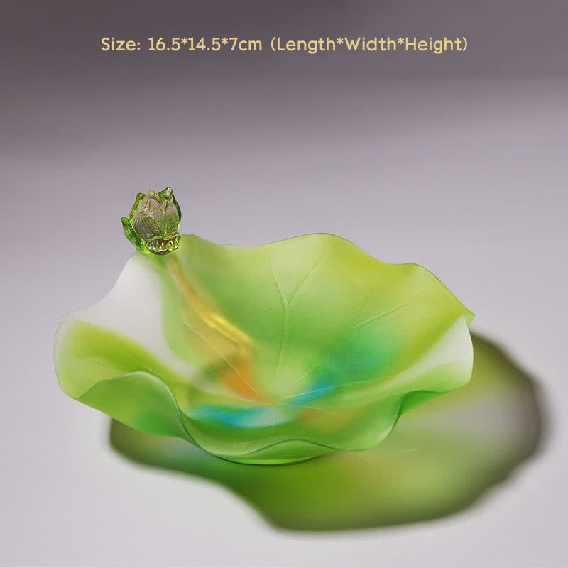 風水蓮手作りLiuliクリスタルアートピースホームオフィスの装飾品 - 献金皿 - image 7