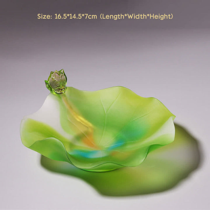 風水蓮手作りLiuliクリスタルアートピースホームオフィスの装飾品 - 献金皿 - image 7