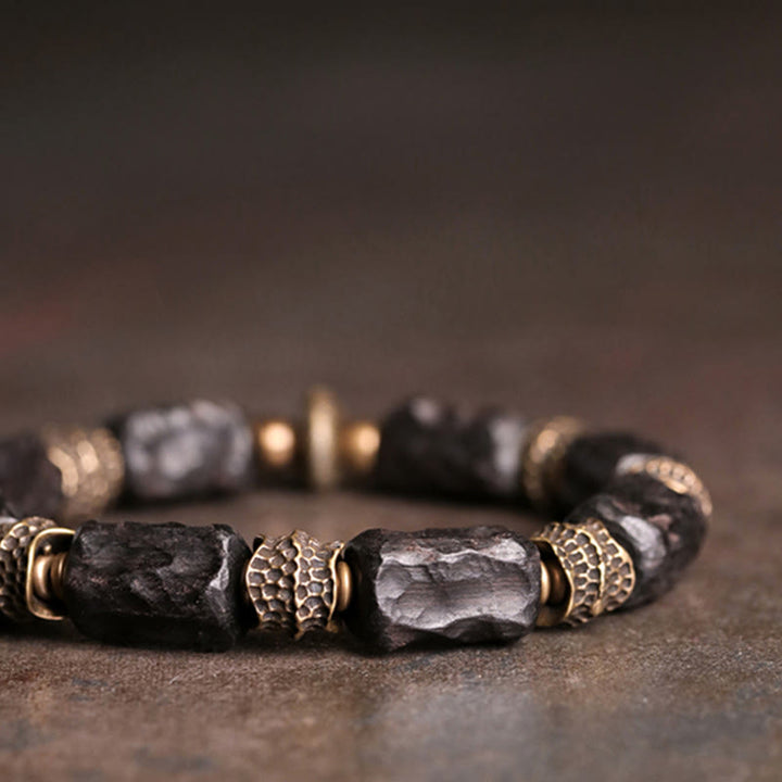Buddha Stonesチベット黒檀 銅 穏やかで平和なブレスレット