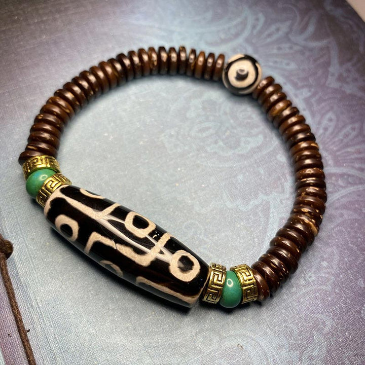 Buddha Stonesチベット九眼ビーズ富のブレスレット