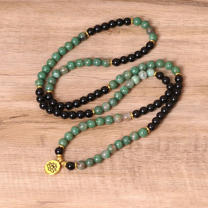 Buddha Stones108個入り 天然瑪瑙Malaヒーリングブレスレット