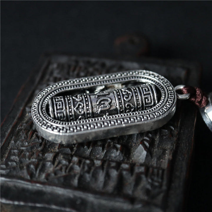 チベットのBuddha Stonesオム・Om Mani Padme Hum祈りの輪 平和 回転式 車用吊り下げ装飾