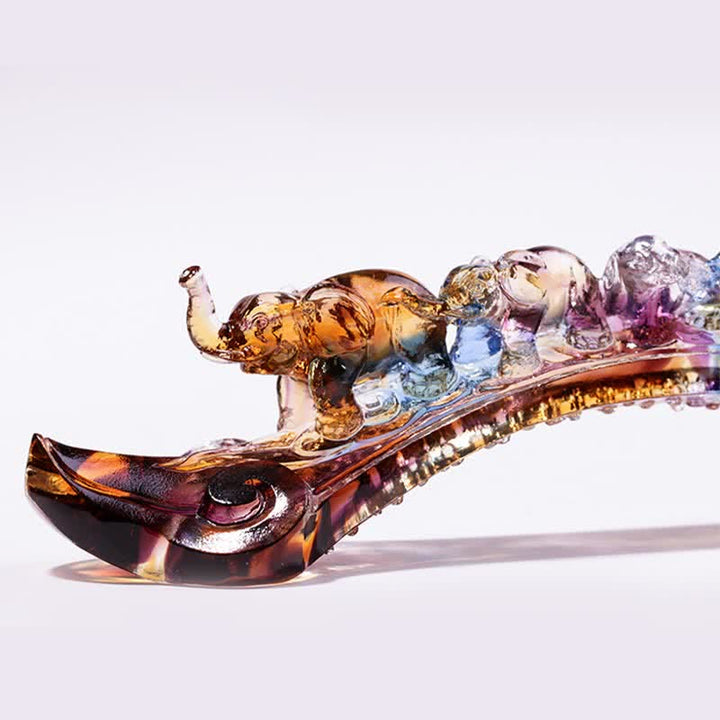 手作りのLiuliクリスタルRuyi象のアートピース、クリスタルベース付きホームデコレーション - image 12