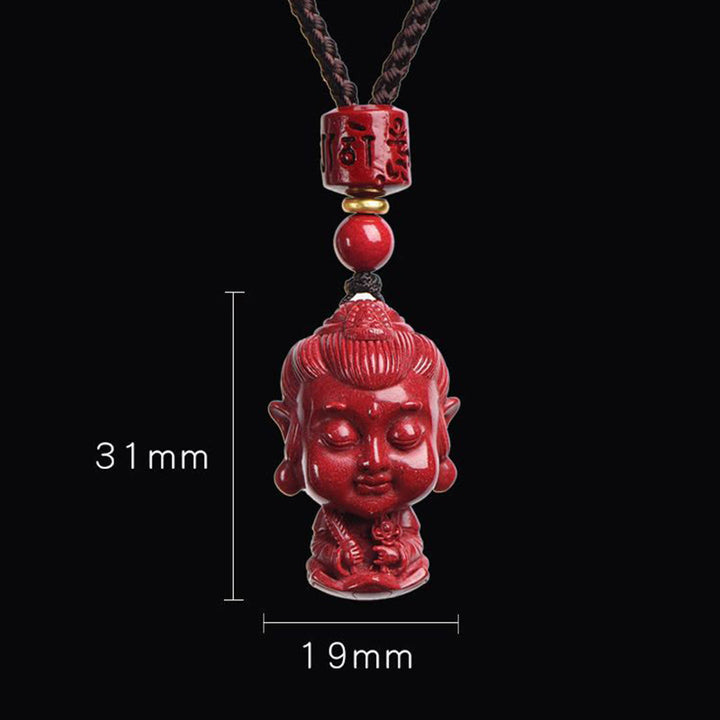 Buddha Stones十二支 出生仏 天然辰砂 お守り 悪霊除け ネックレス ペンダント
