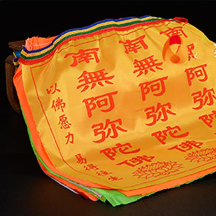Buddha Stones チベット七色風馬文字縁起蓮屋外用祈祷旗21枚セット - image 17