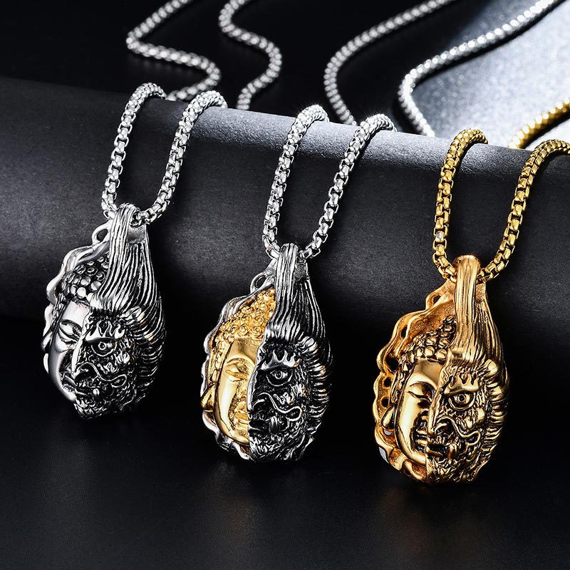 Buddha Stones半仏半悪魔の強力なネックレス