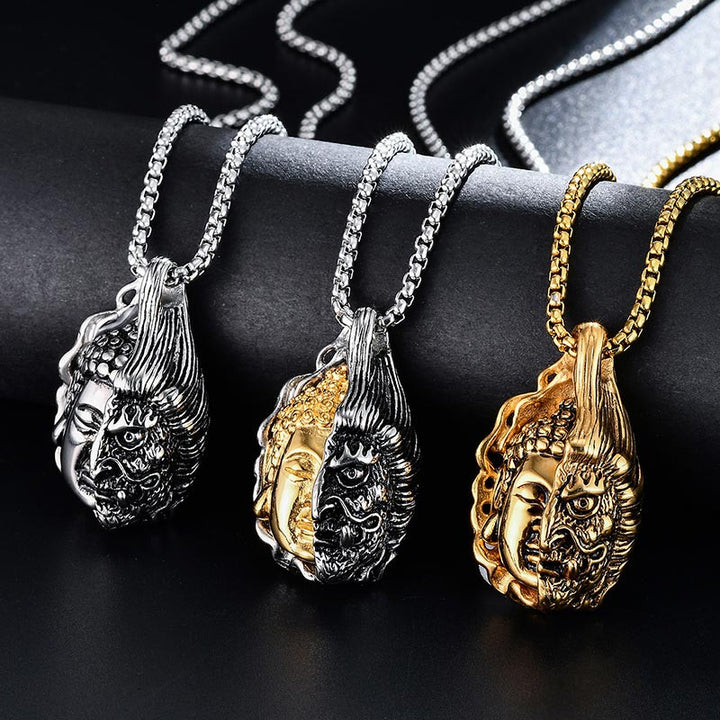 Buddha Stones半仏半悪魔の強力なネックレス