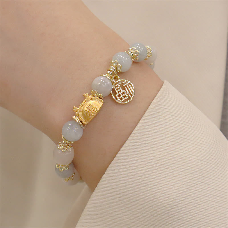 Buddha Stones赤瑪瑙 ストロベリークォーツ 黒曜石 翡翠 ガーネット 真珠 辰砂 団子型 龍 幸運 福 キャラクター ブレスレット - image 21