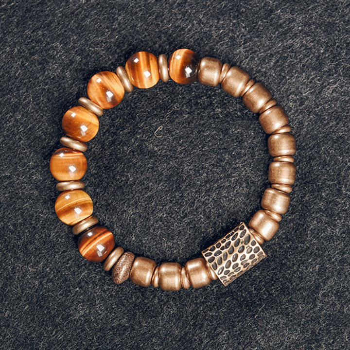 Buddha Stonesタイガーアイ 銅製 守護ブレスレット