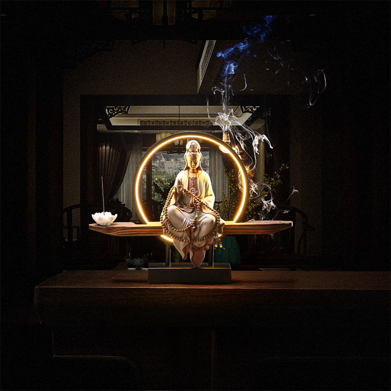 Buddha Stones仏陀 観音 陶器 蓮 リラクゼーション 香炉 装飾