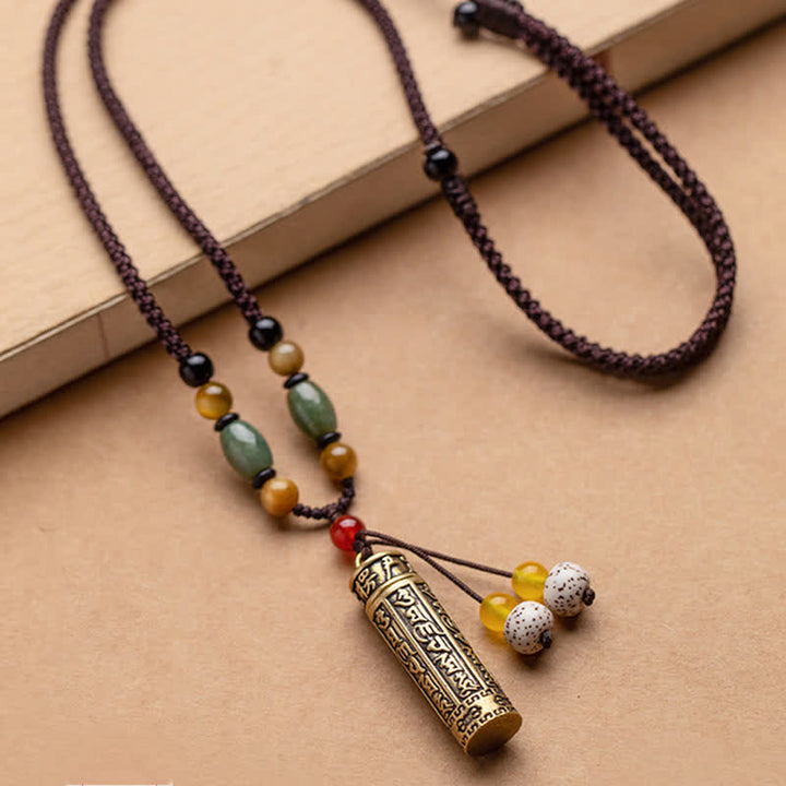 Buddhastoneshop チベットオーム・マニ・パドメ・フムメノウ シュランガマ スートラ保護ネックレス ペンダント - image 14