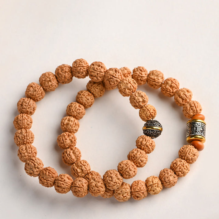 Buddha Stonesチベット ルドラークシャ 菩提樹 富と縁起のブレスレット