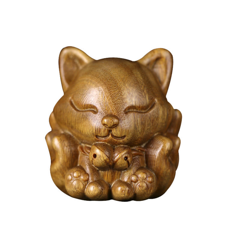 Buddha Stonesミニ九尾狐象牙実白檀緑白檀祝福装飾