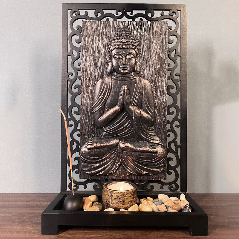 Buddha Stones仏陀の慈悲 静寂 家庭用樹脂製 祈り 祭壇装飾
