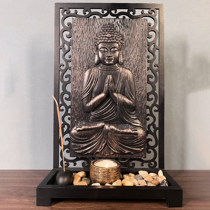 Buddha Stones仏陀の慈悲 静寂 家庭用樹脂製 祈り 祭壇装飾