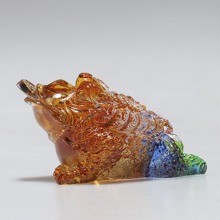 風水カエル手作りLiuliクリスタルアートピース富ホームオフィス装飾