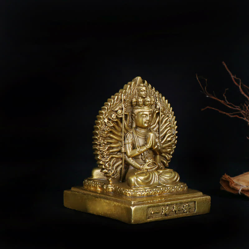 観音菩薩像 千手観音像 両面観音菩薩 守護 銅製 装飾品 - image 5