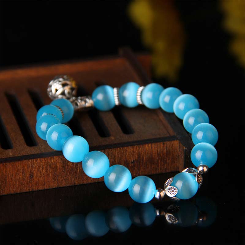 Buddha Stonesチベットキャッツアイ幸運ブレスレット