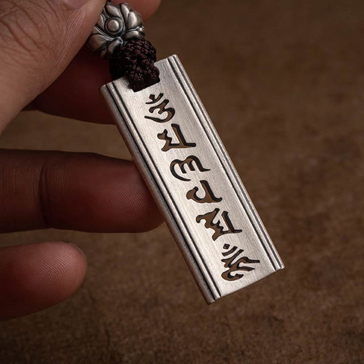 Buddha Stones999スターリングシルバーオーム・マニ・パドメ・フム彫刻入り 蓮の知恵ネックレスペンダント - image 11