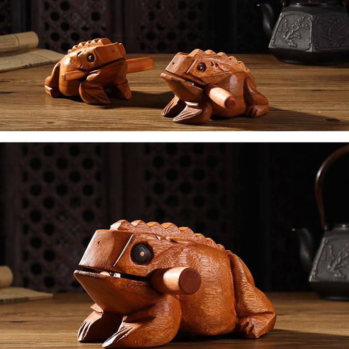 Buddha Stones手作り 風水 富運 カエル ミニ木製 鳴き声 カエル ギロ 装飾 - image 8