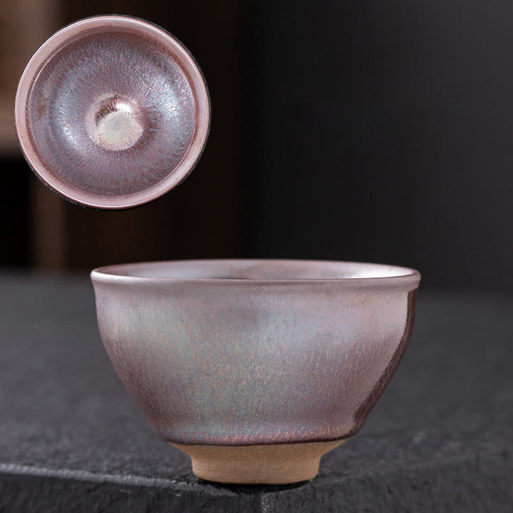 Buddha Stones中国ピンクゴールド Jianzhan 磁器ティーカップカンフーティーカップ