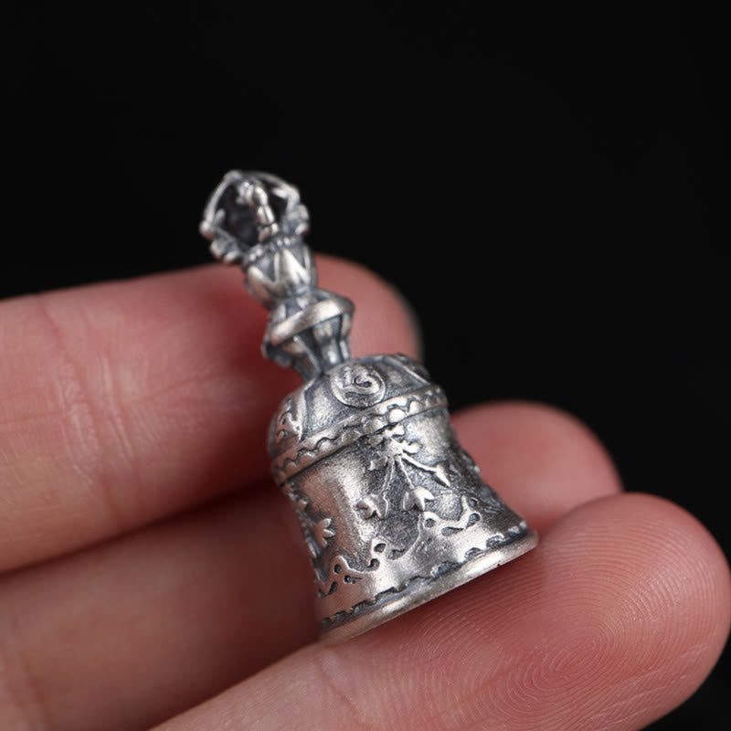 Buddha Stonesチベット 925 スターリングシルバーOm Mani Padme Humジェベル ヴァジュラ 彫刻 悟りのペンダント 吊り下げ装飾