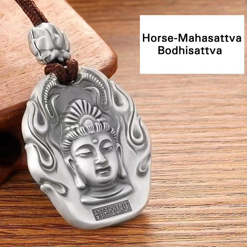Buddha Stones十二支誕生仏オーム・マニ・パドメ・フムフム 蓮の慈悲のネックレスペンダント - 馬摩訶薩菩薩 - image 15