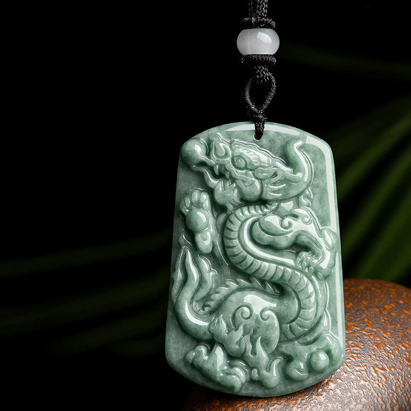 Buddha Stones龍年 十二支 龍 翡翠 成功のお守り ネックレス ペンダント