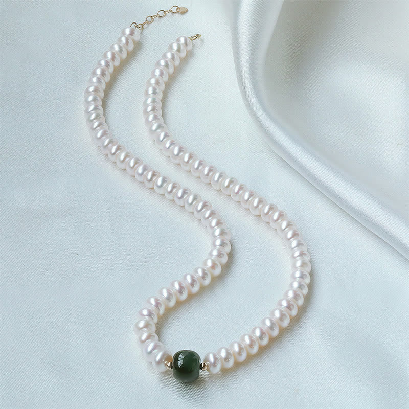 Buddha Stones 925スターリングシルバー 天然真珠 和田翡翠 アクアマリン 知恵 誠実 ネックレス ペンダント ブレスレット