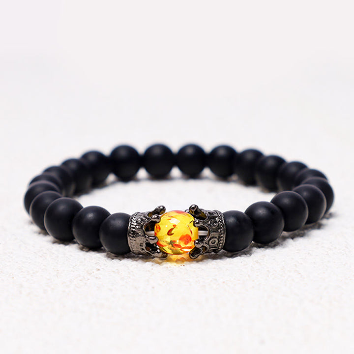 Buddha Stones天然石 キング＆クイーン クラウン ヒーリング エネルギー ビーズ カップル ブレスレット