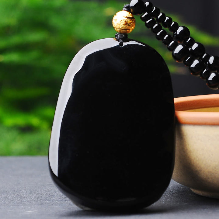 Buddha Stones18Kゴールドメッキ ドラゴンオブシディアン ラッキーペンダントネックレス - image 5