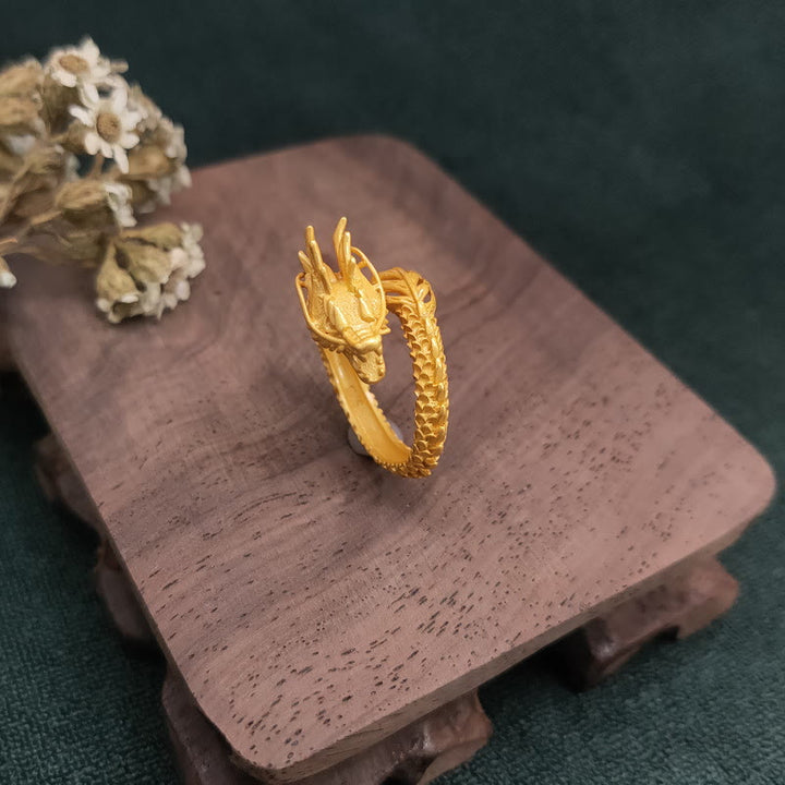 Buddha Stonesゴールデンドラゴン 成功の力の指輪
