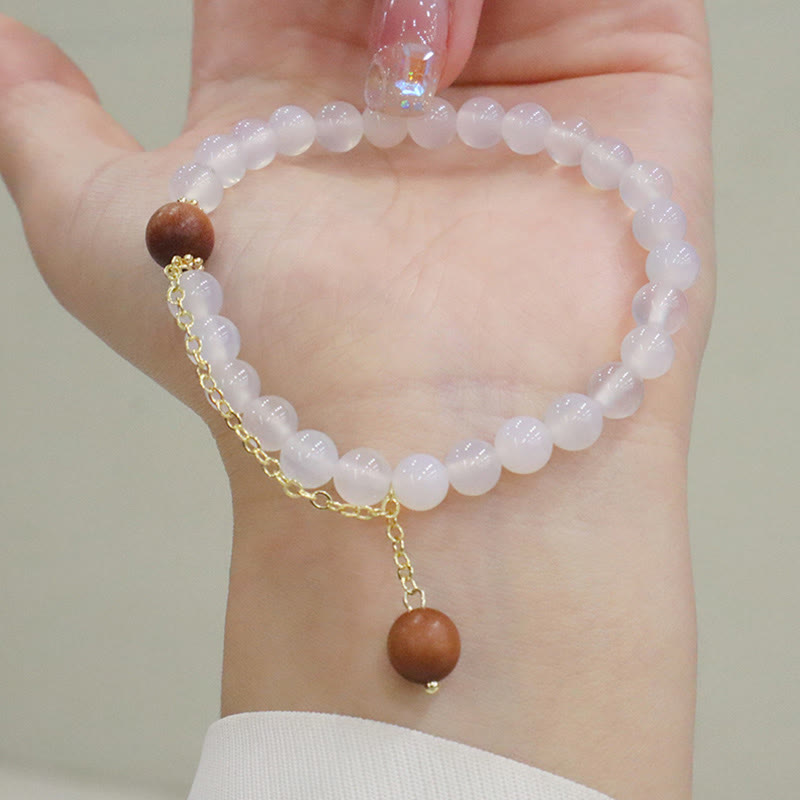 Buddha Stones白檀 キャッツアイ 福 キャラクター チャーム 守護 ブレスレット