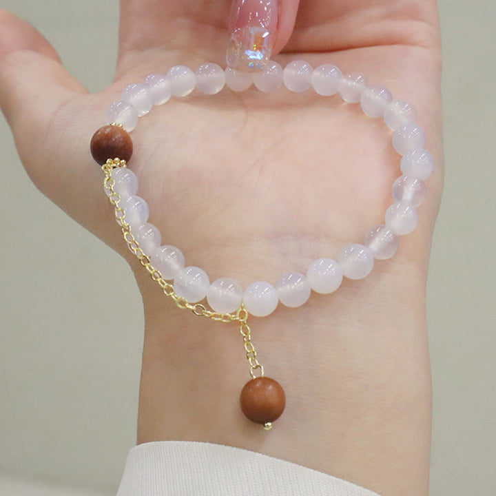 Buddha Stones白檀 キャッツアイ 福 キャラクター チャーム 守護 ブレスレット