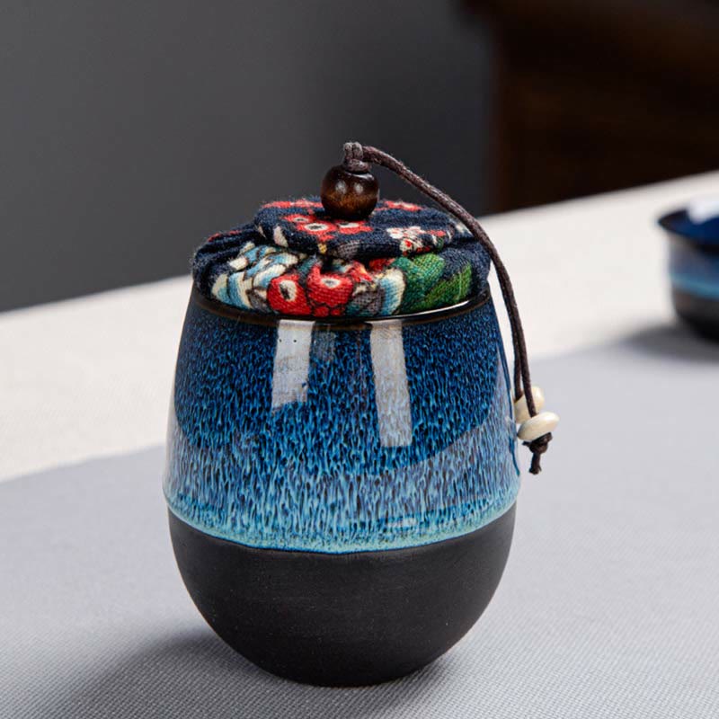 Buddha Stonesブルーグラデーションカラー 中国功夫茶 陶器ティーポット ポータブルギフトバッグボックスセット