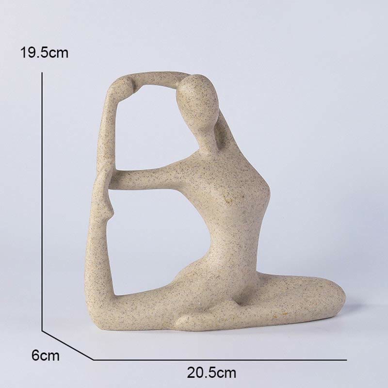 抽象的なヨガ瞑想エクササイズ樹脂スピリチュアルフィギュア彫刻デスク装飾