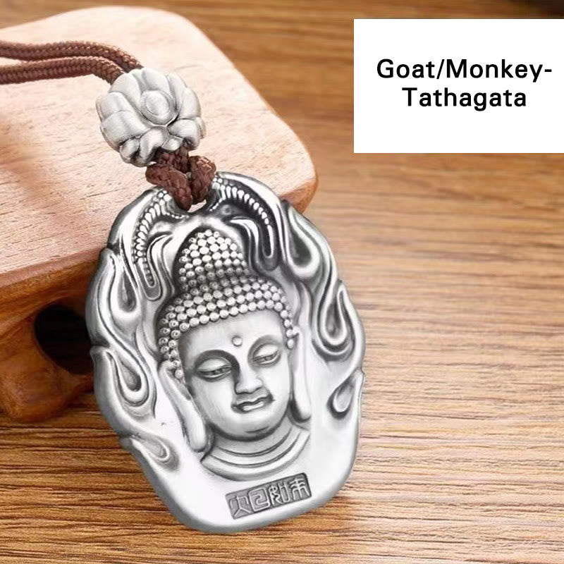 Buddha Stones十二支誕生仏オーム・マニ・パドメ・フムフム 蓮の慈悲のネックレスペンダント - image 6