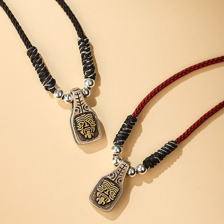 Buddha Stonesチベット 925 スターリングシルバー ザキラム 富の女神 守護 ロープネックレス ペンダント