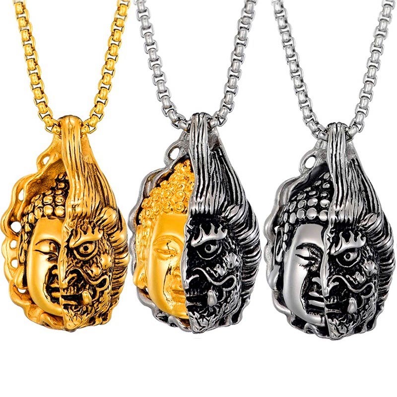 Buddha Stones半仏半悪魔の強力なネックレス