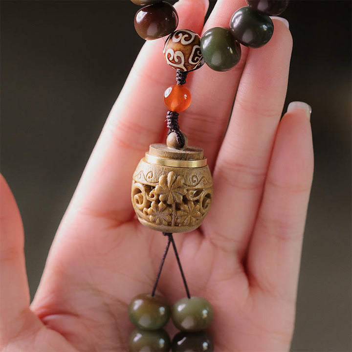 Buddha Stones108 個入りMalaビーズ 敦煌色 菩提樹種 ビーズ 邪悪な霊を寄せ付けないブレスレット