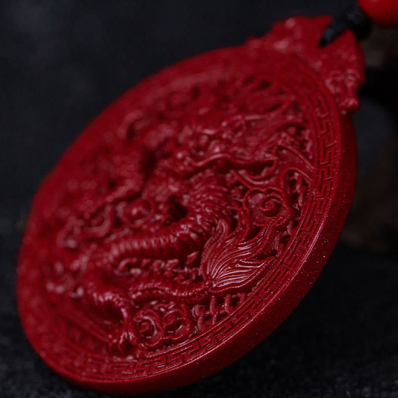 Buddha Stones龍年 天然辰砂 龍守護ネックレスペンダント