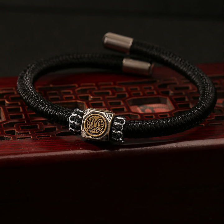 Buddha Stones925スターリングシルバー パーフェクトノット キングコングノット 信仰の強さブレスレット